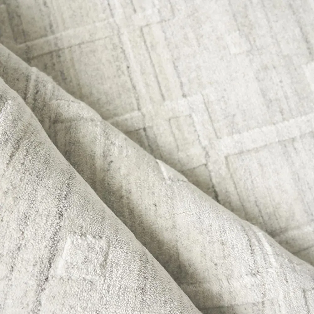 Aurora Textured Solid Rug - White, Wool