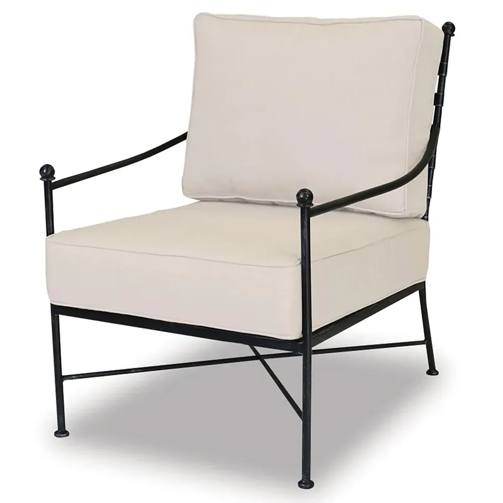 Aurore 3 Piece Outdoor Lounge Set - Black, Wrought Iron