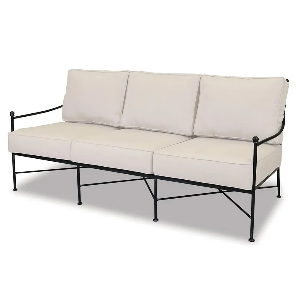 Aurore 3 Piece Outdoor Lounge Set - Black, Wrought Iron