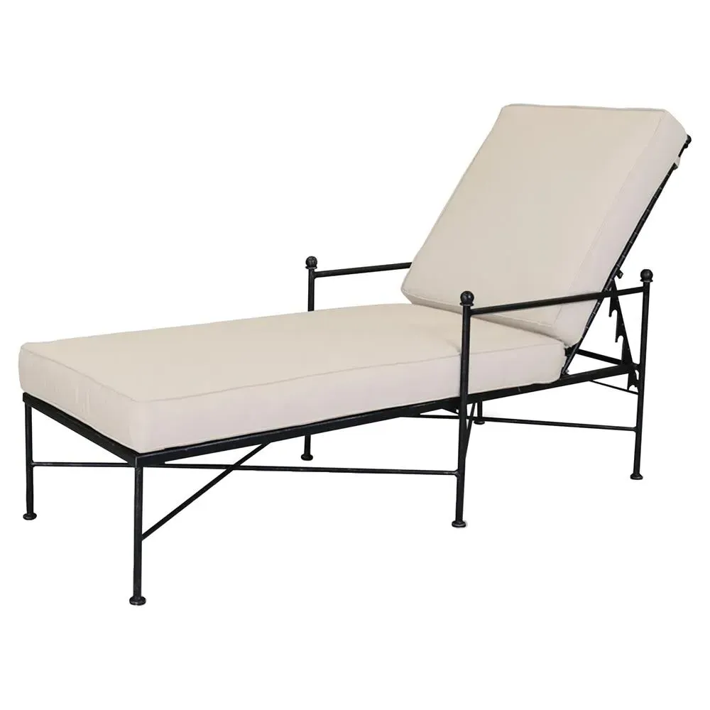 Aurore Chaise Lounge - Beige, Metal