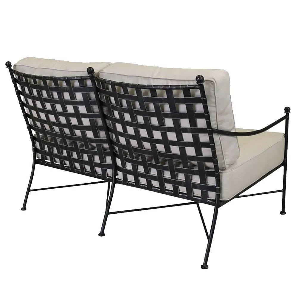 Aurore Loveseat - Beige, Metal