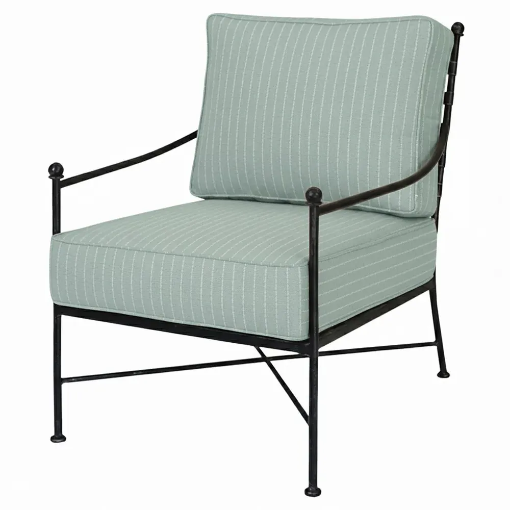 Aurore Outdoor Club Arm Chair - Trail Sky, Iron