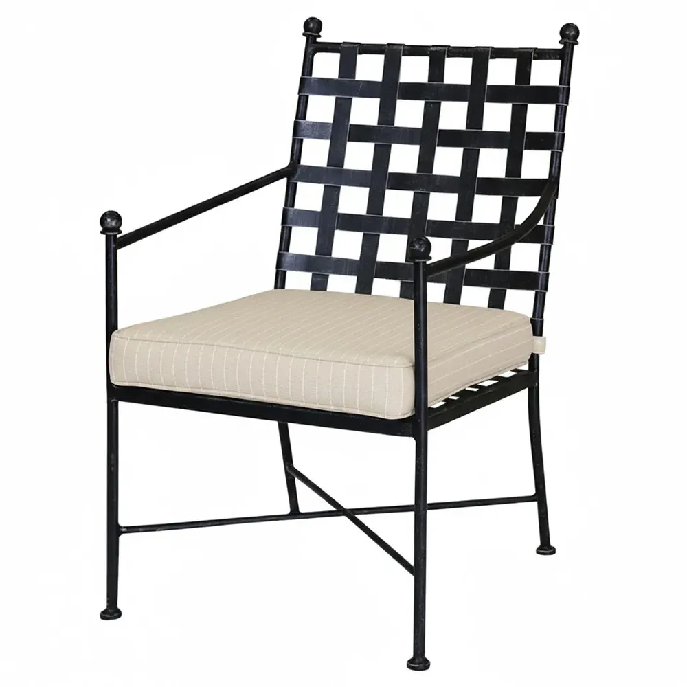 Aurore Outdoor Dining Arm Chair - Trail Cloud, Iron