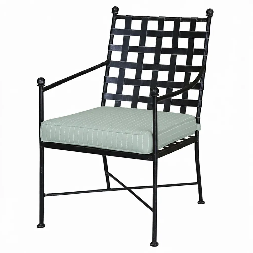 Aurore Outdoor Dining Arm Chair - Trail Sky, Iron