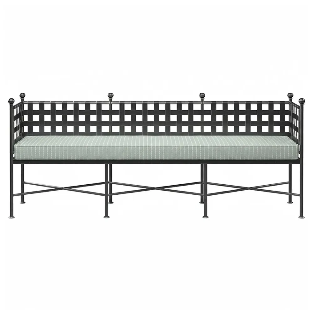 Aurore Outdoor Garden Bench - Trail Sky, Iron