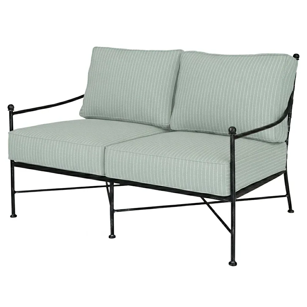Aurore Outdoor Loveseat - Trail Sky, Iron