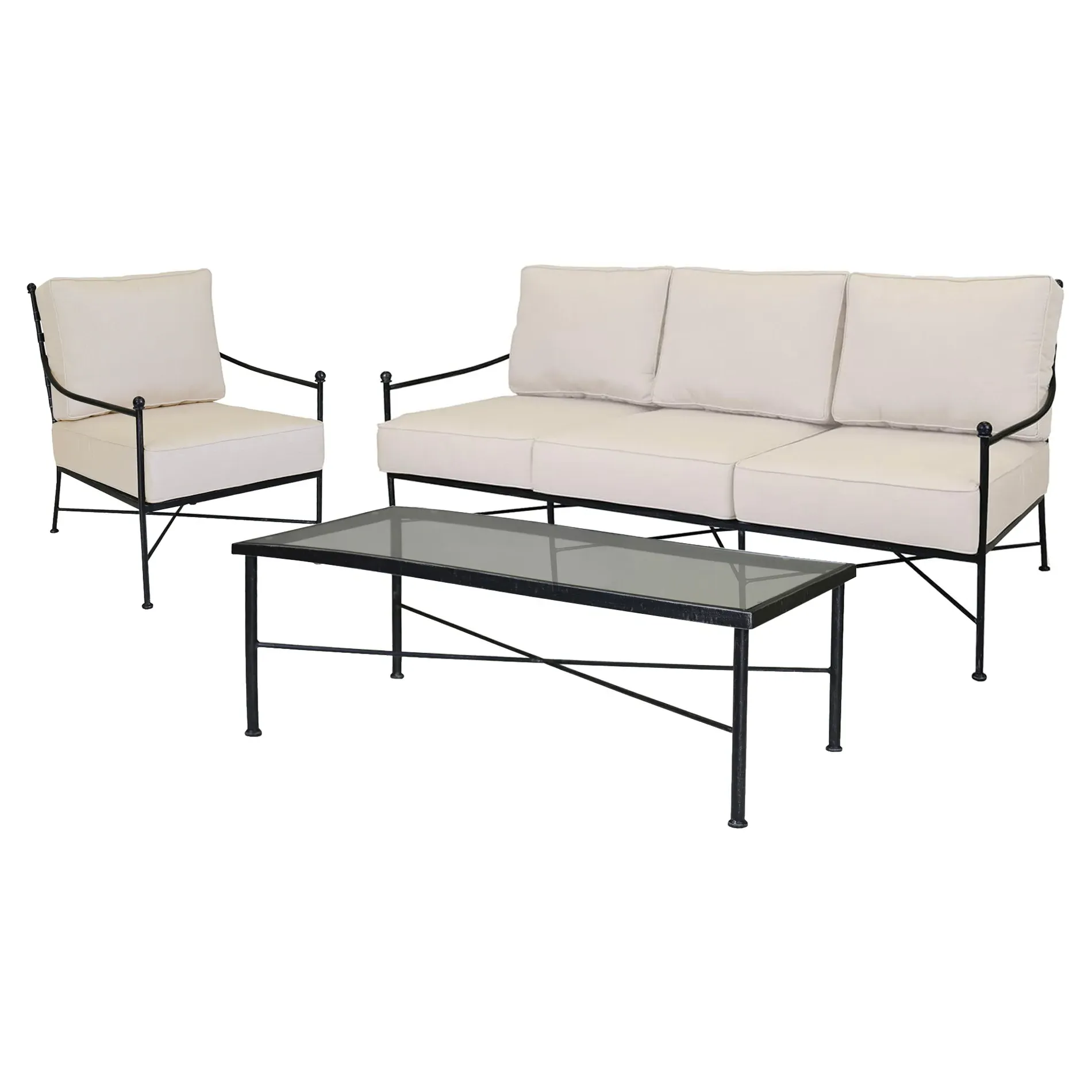 Aurore Outdoor Sofa - Beige, Metal