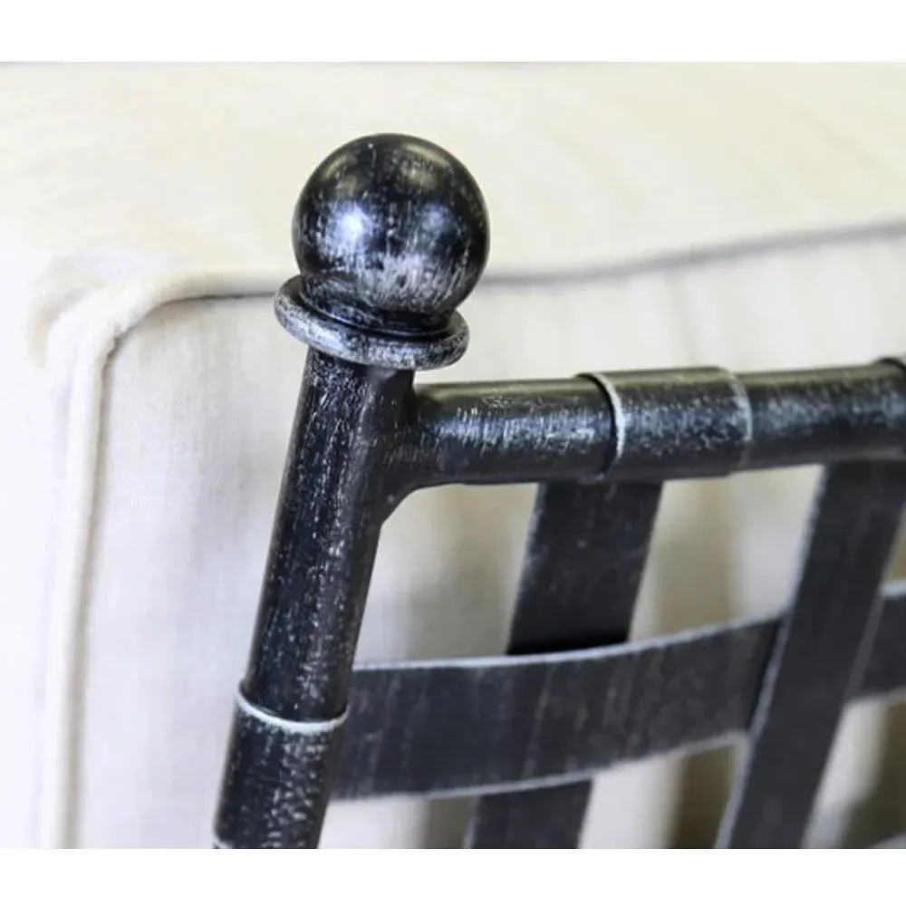 Aurore Outdoor Sofa with Cushion - White, Metal