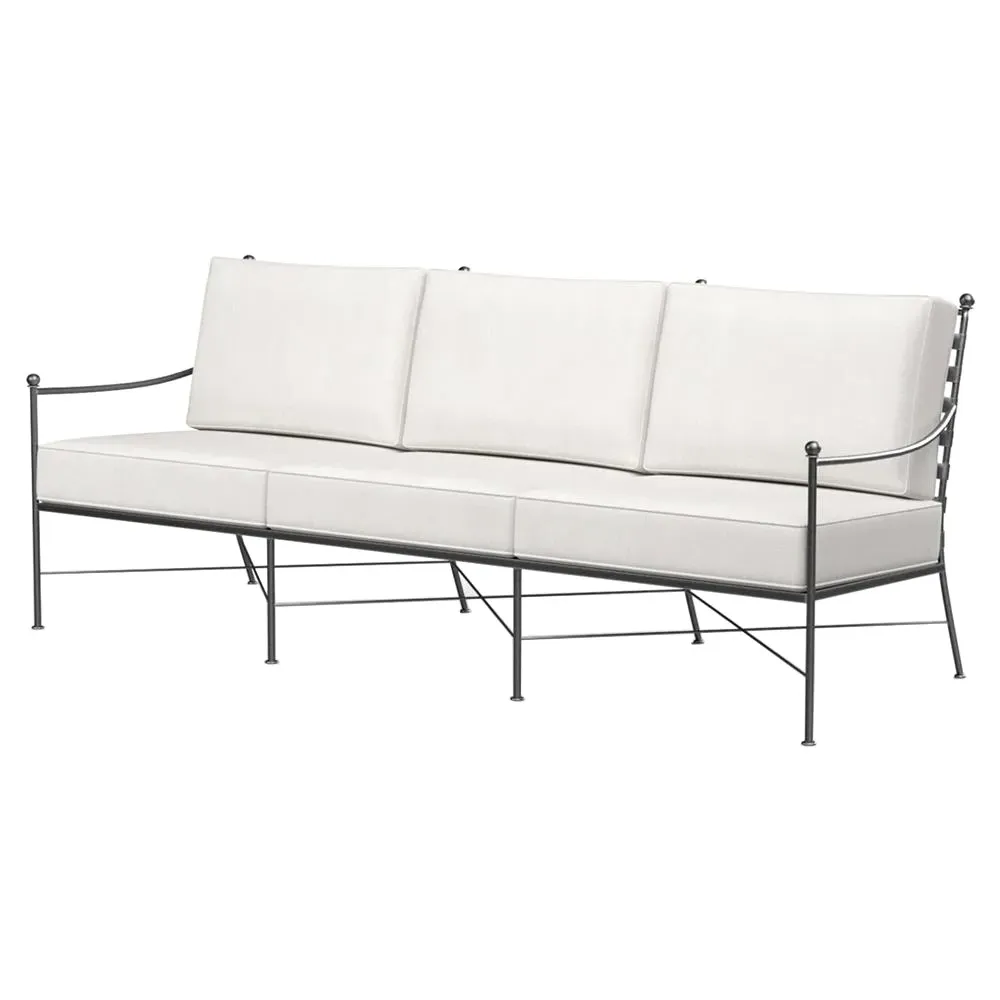 Aurore Outdoor Sofa with Cushion - White, Metal
