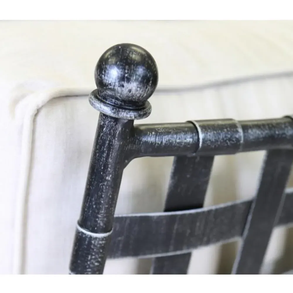 Aurore Rectangular Ottoman - Beige, Metal