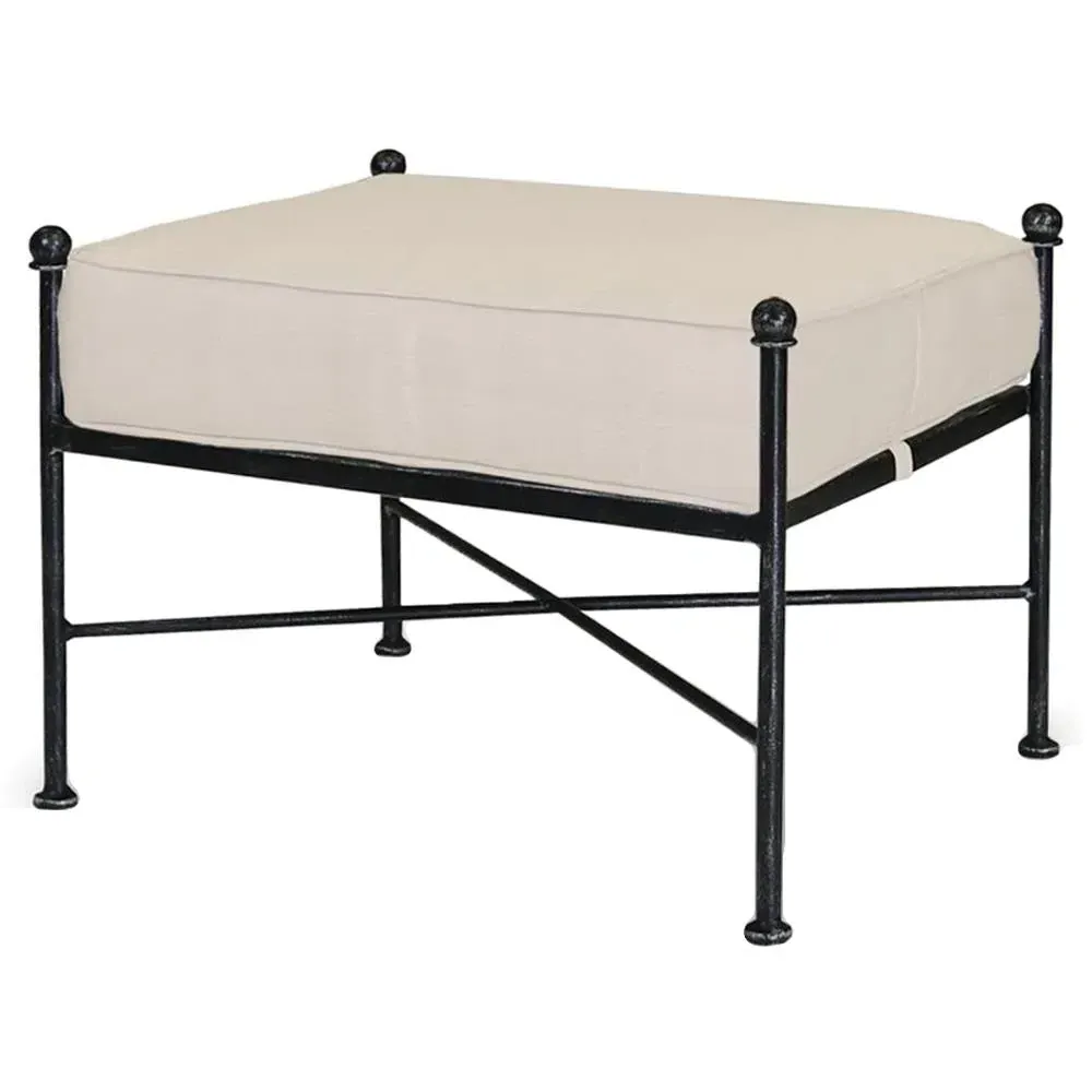 Aurore Rectangular Ottoman - Beige, Metal image