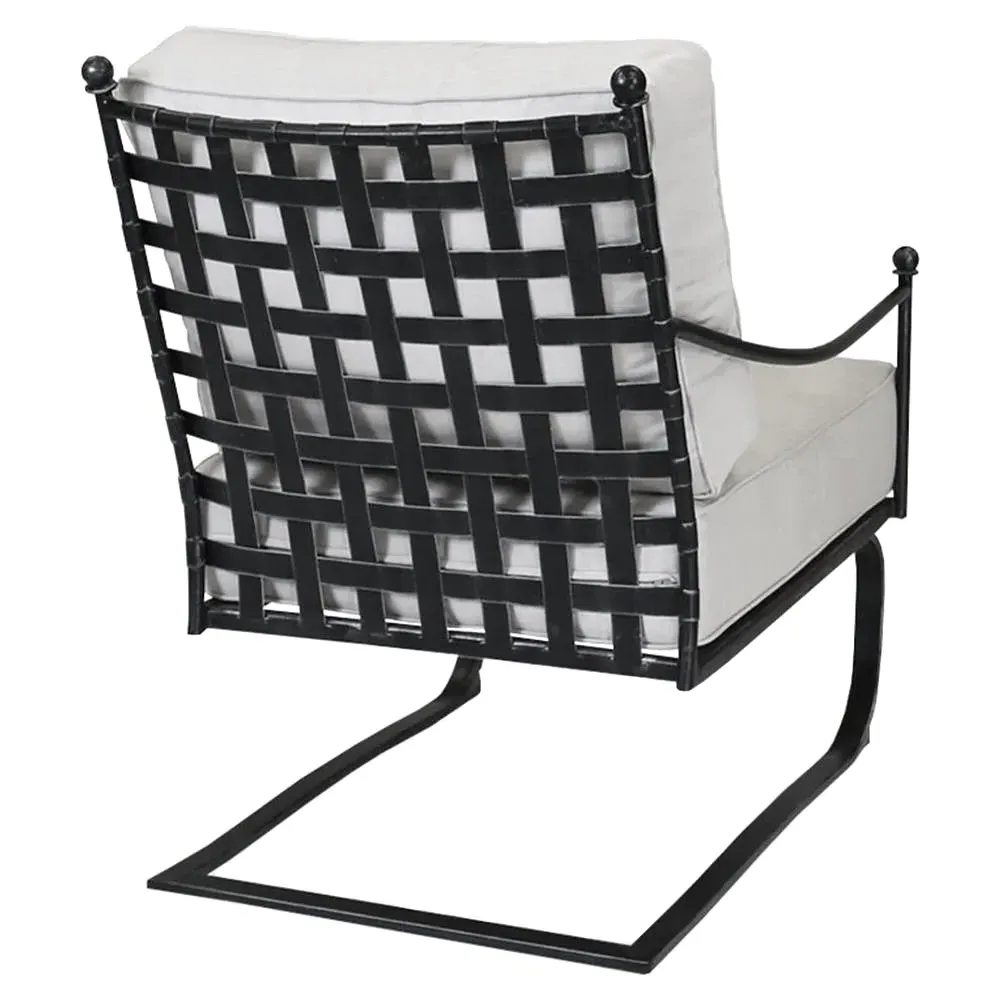 Aurore Rocking Club Chair - White, Metal