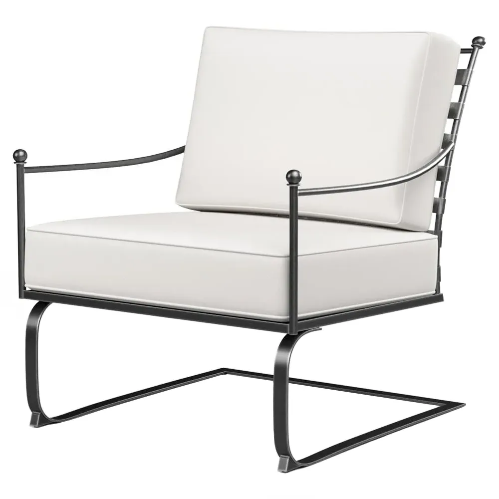 Aurore Rocking Club Chair - White, Metal