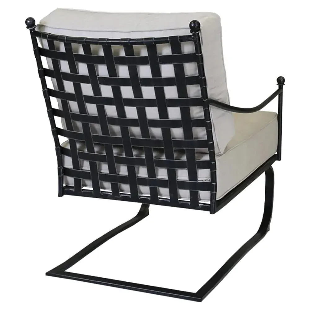 Aurore Rocking Outdoor Club Chair - Beige, Metal