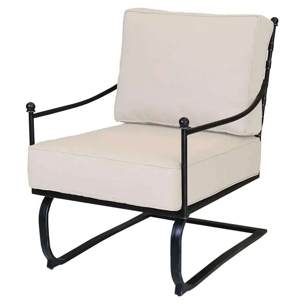 Aurore Rocking Outdoor Club Chair - Beige, Metal image