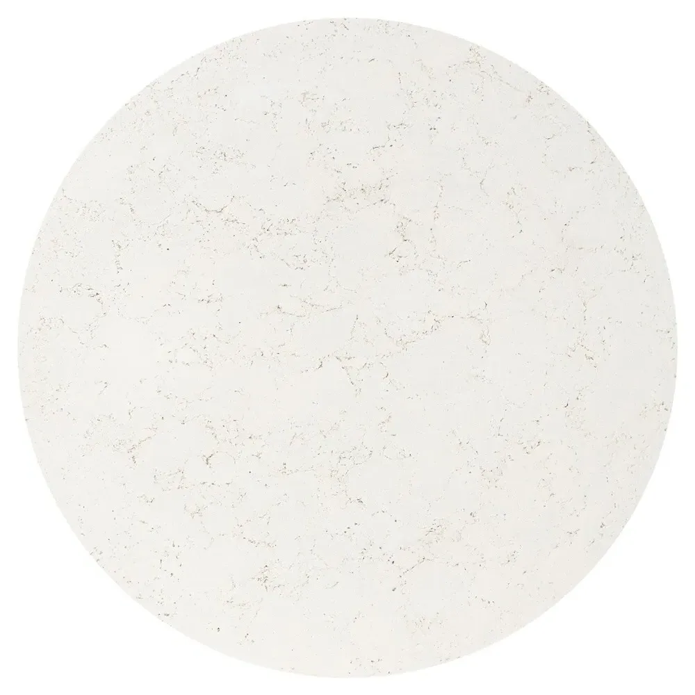 Aurore Round Coffee Table - Aged White, Concrete