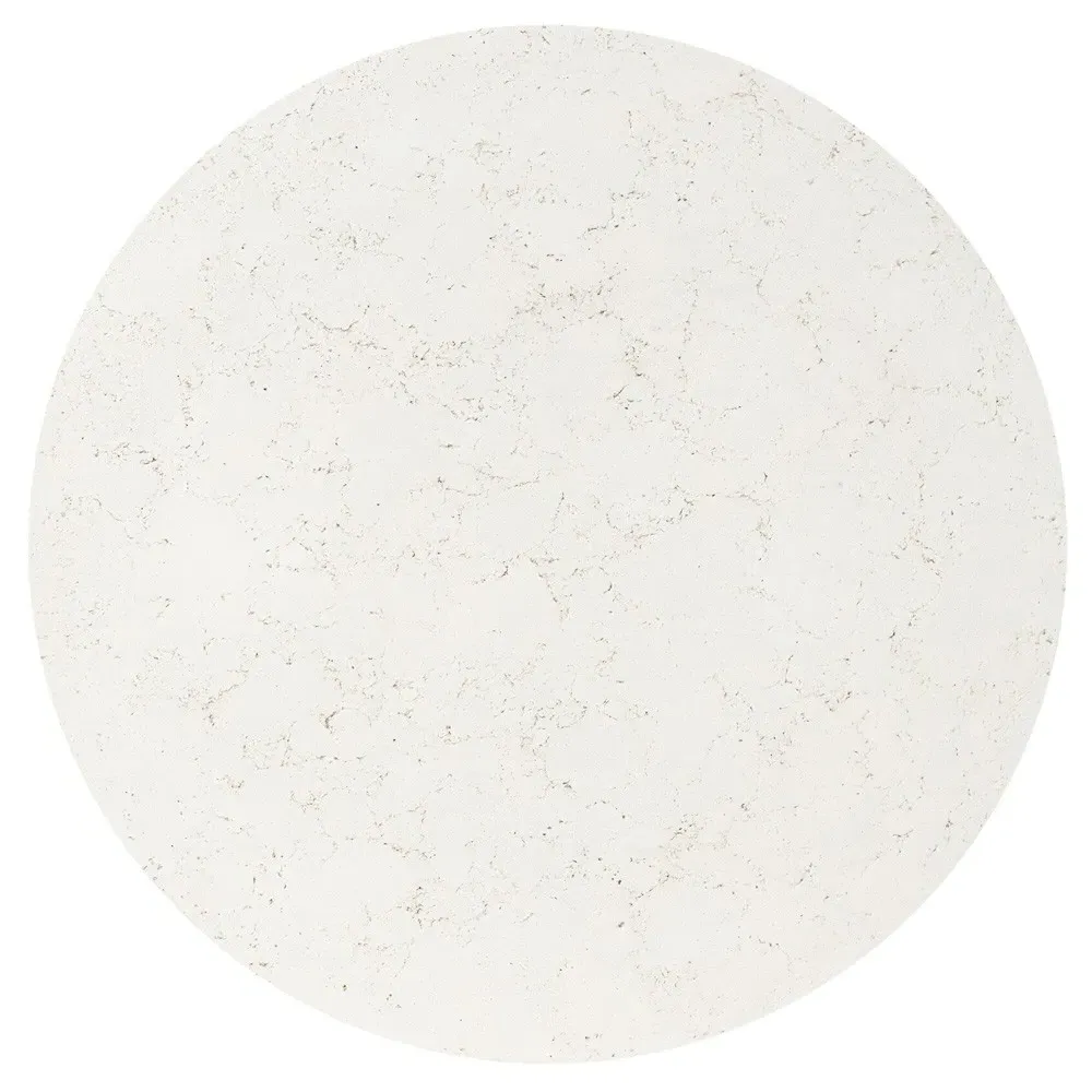 Aurore Round Nesting Coffee Table - Aged White, Concrete
