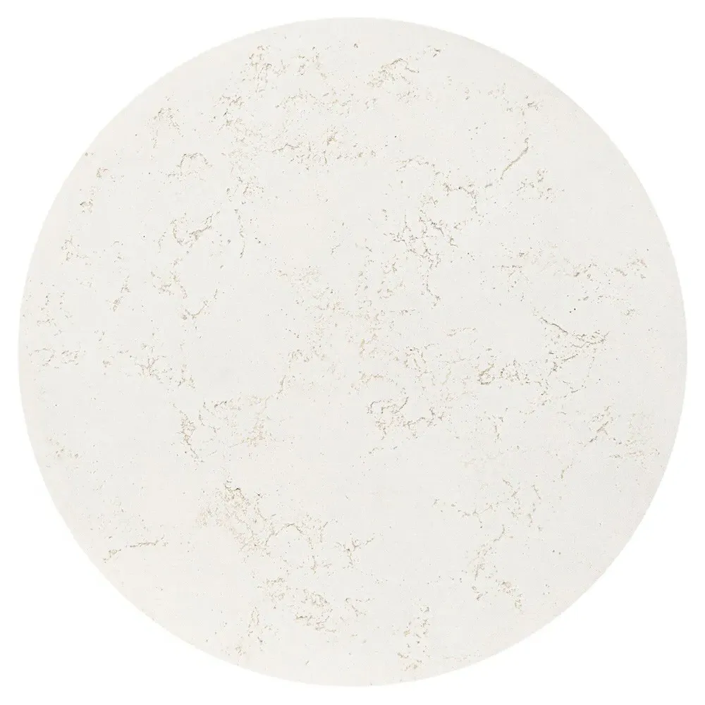 Aurore Round Nesting End Tables - Aged White, Concrete