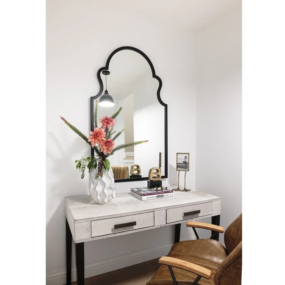 Auxerre Arch Wall Mirror - Black, Wood