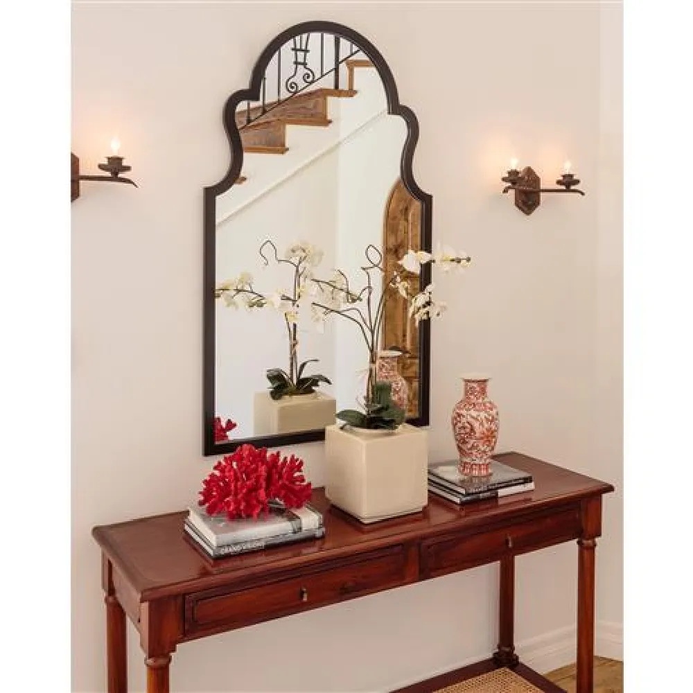 Auxerre Arch Wall Mirror - Black, Wood