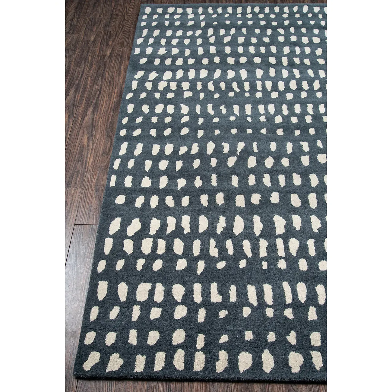 Ava Dot Patterned Rug - Blue, Wool