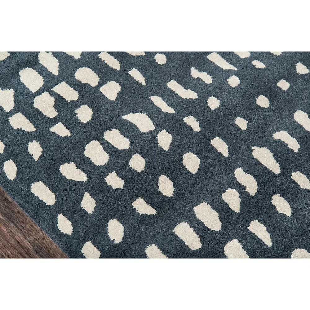 Ava Dot Patterned Rug - Blue, Wool