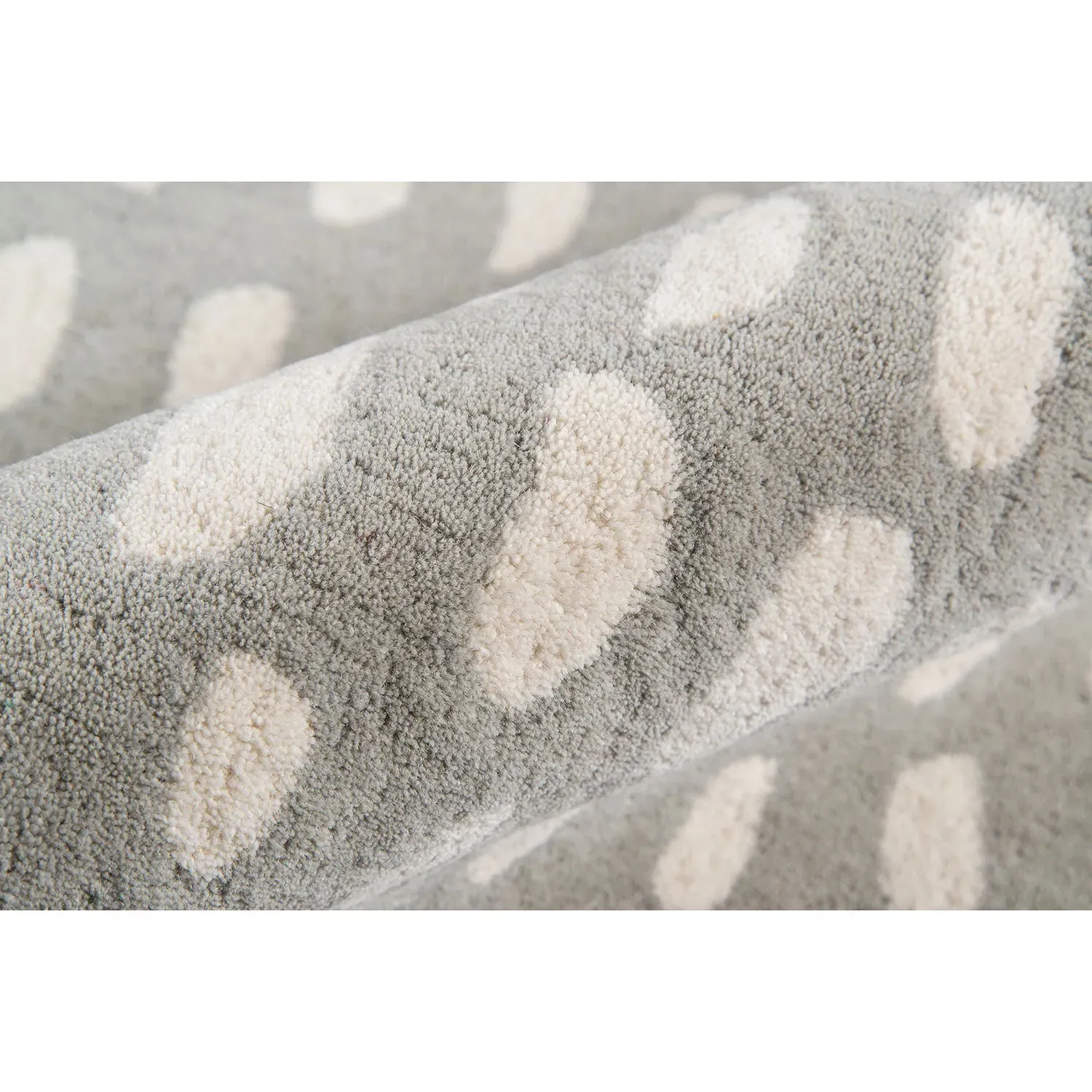 Ava Dot Patterned Rug - Grey, Wool