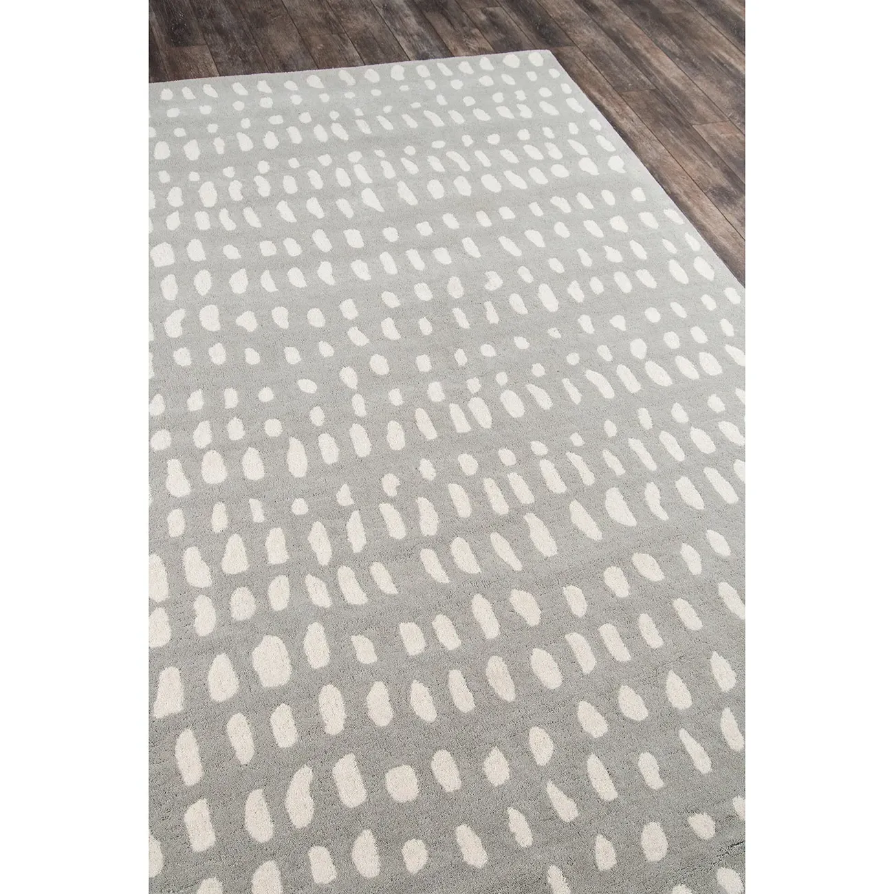 Ava Dot Patterned Rug - Grey, Wool