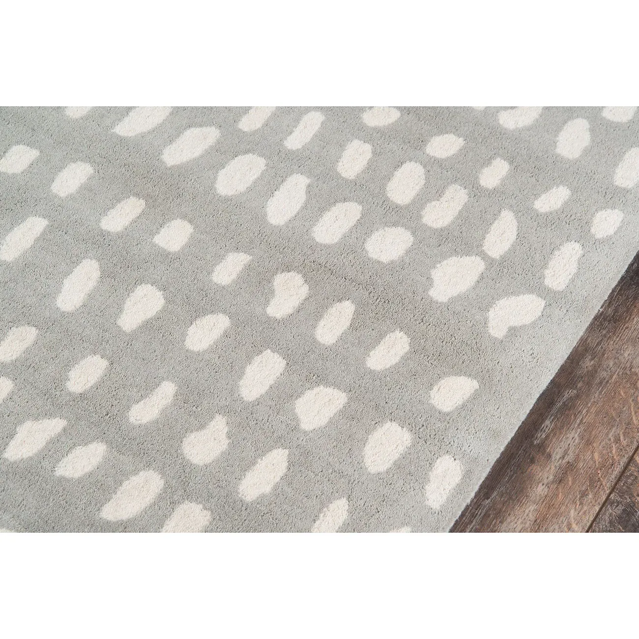 Ava Dot Patterned Rug - Grey, Wool