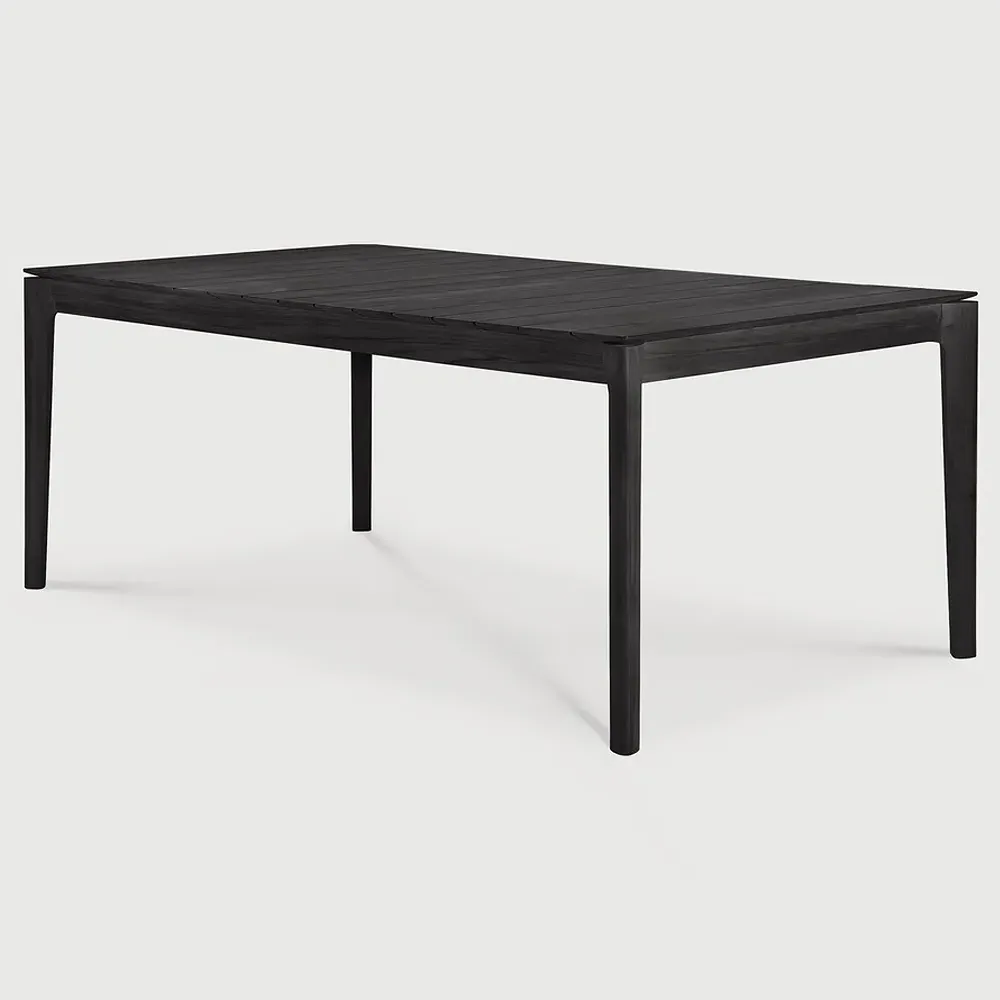 Ava Rectangular Outdoor Dining Table - Black, Teak