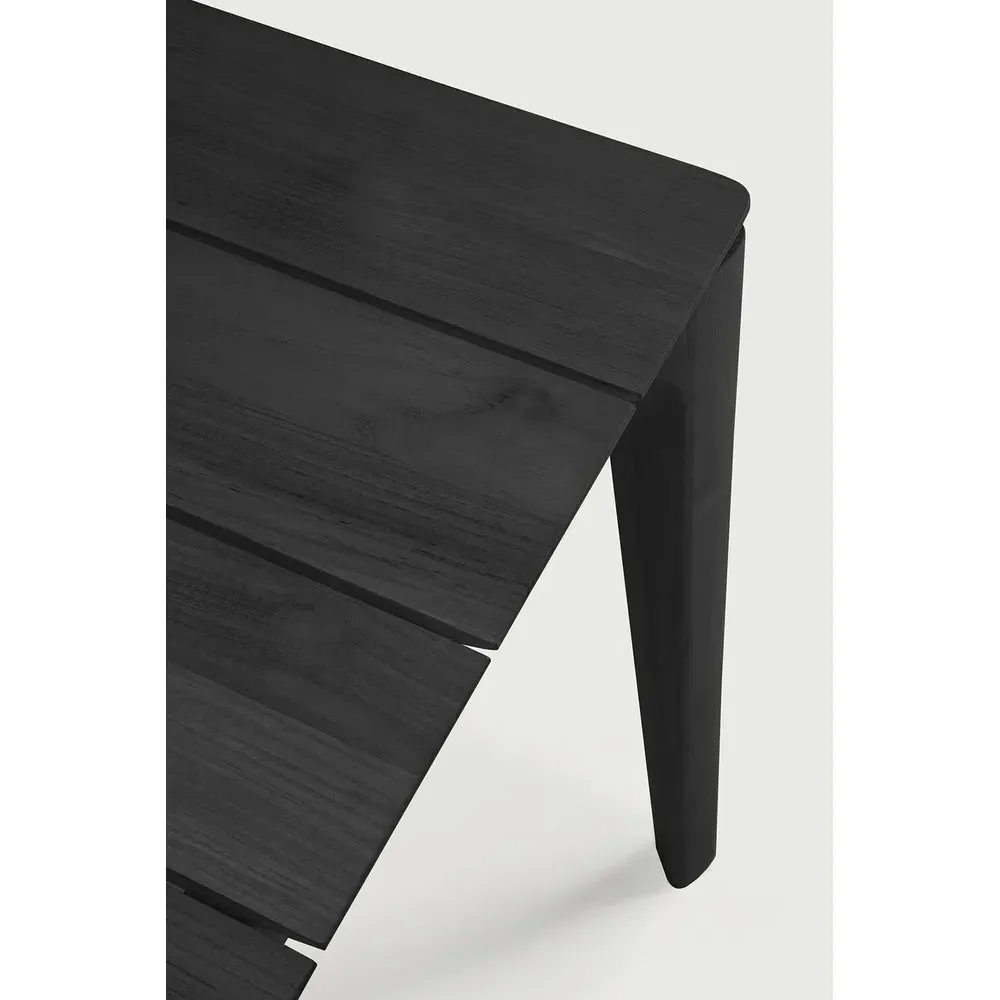 Ava Rectangular Outdoor Dining Table - Black, Teak