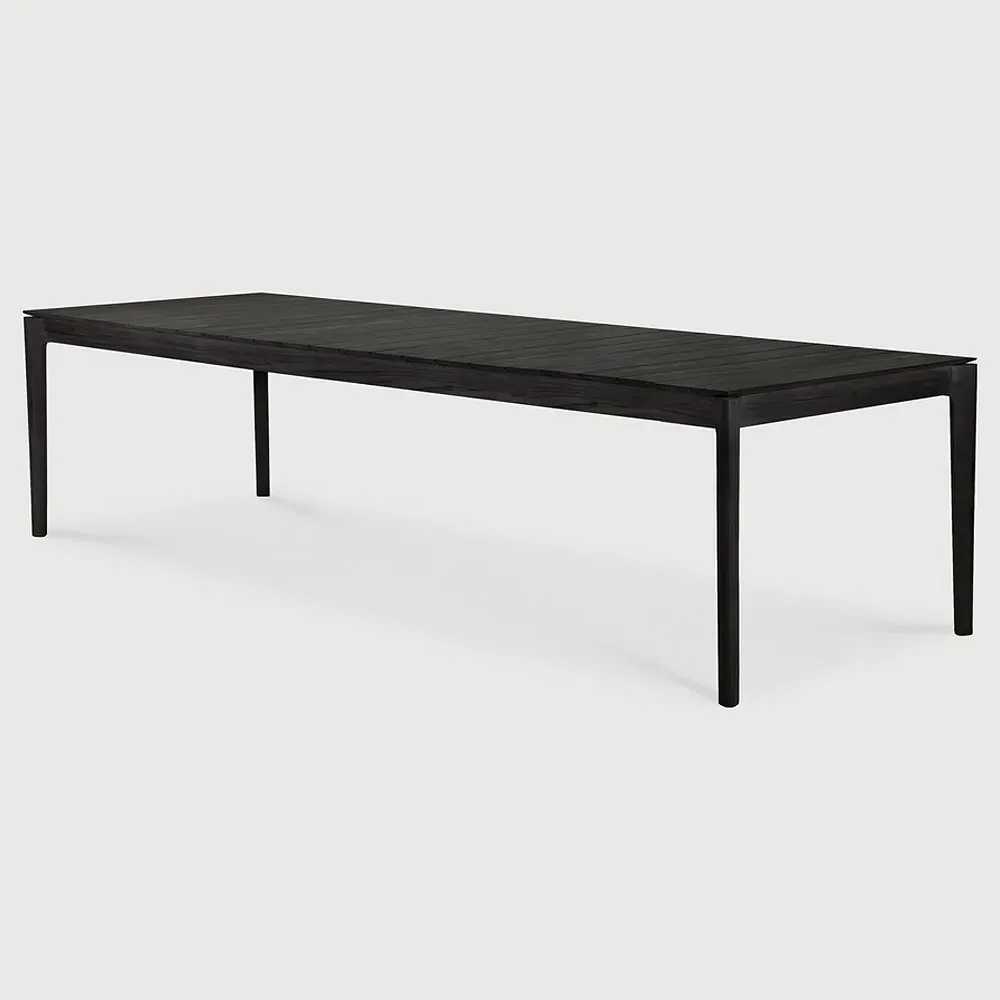 Ava Rectangular Outdoor Dining Table - Black, Teak