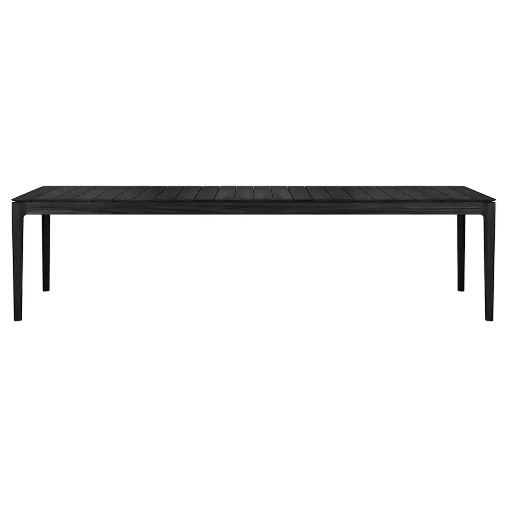 Ava Rectangular Outdoor Dining Table - Black, Teak