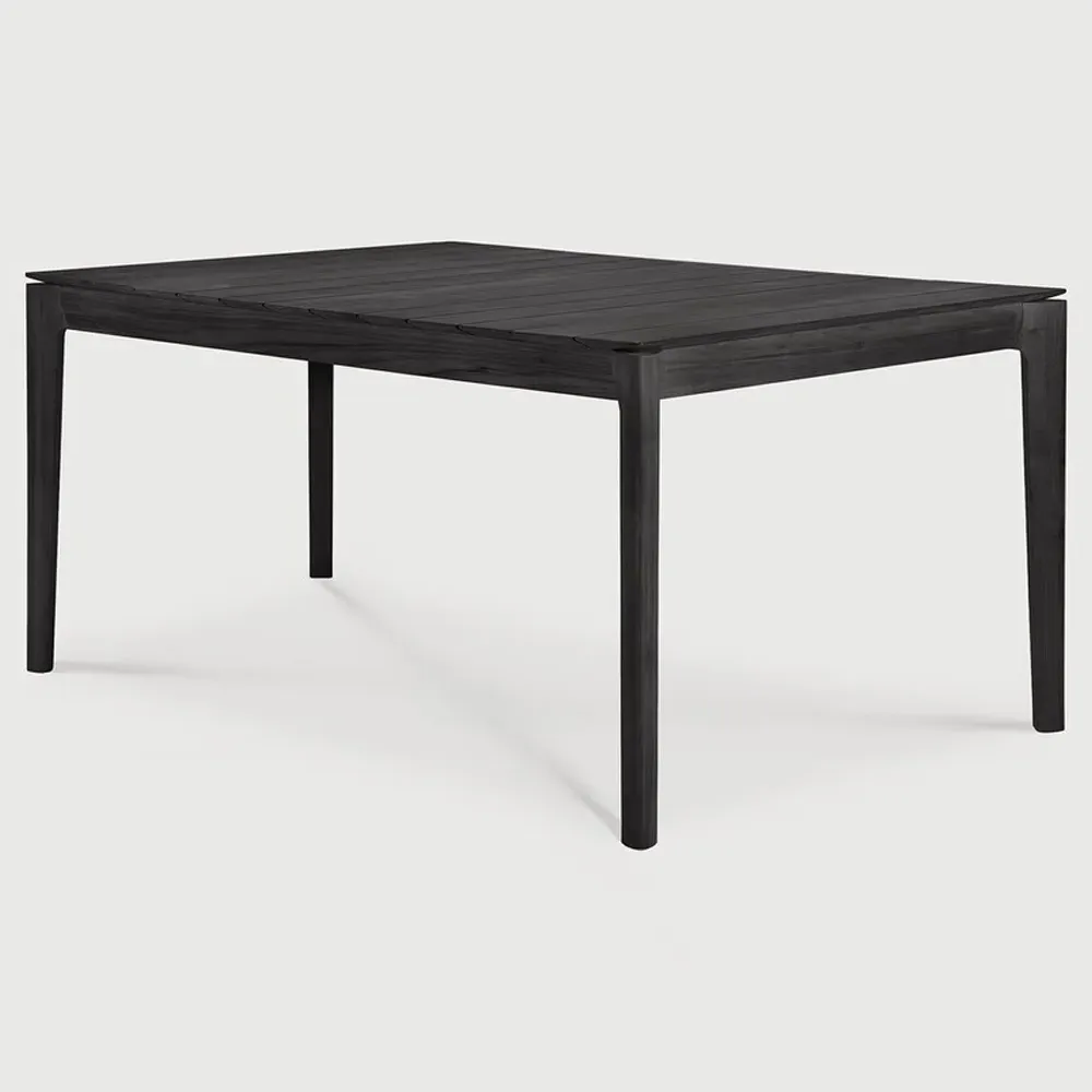 Ava Rectangular Outdoor Dining Table - Black, Teak