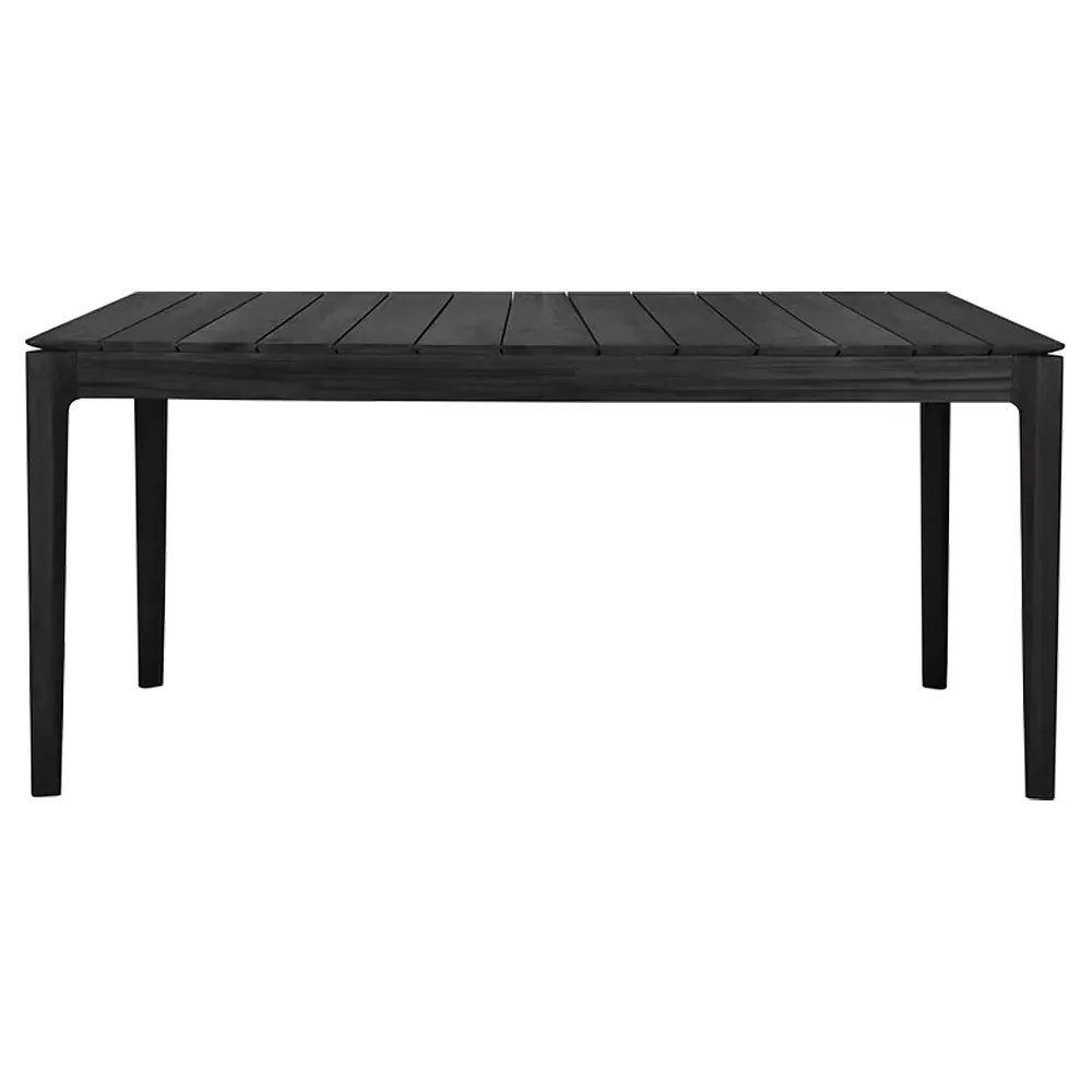 Ava Rectangular Outdoor Dining Table - Black, Teak image