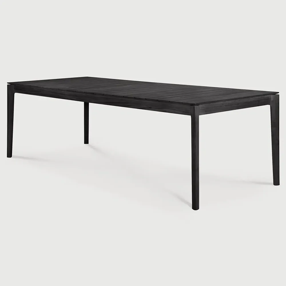 Ava Rectangular Outdoor Dining Table - Black, Teak