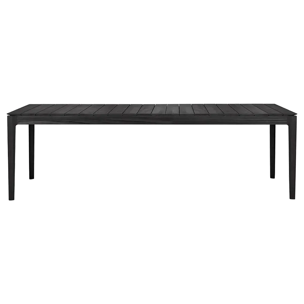 Ava Rectangular Outdoor Dining Table - Black, Teak
