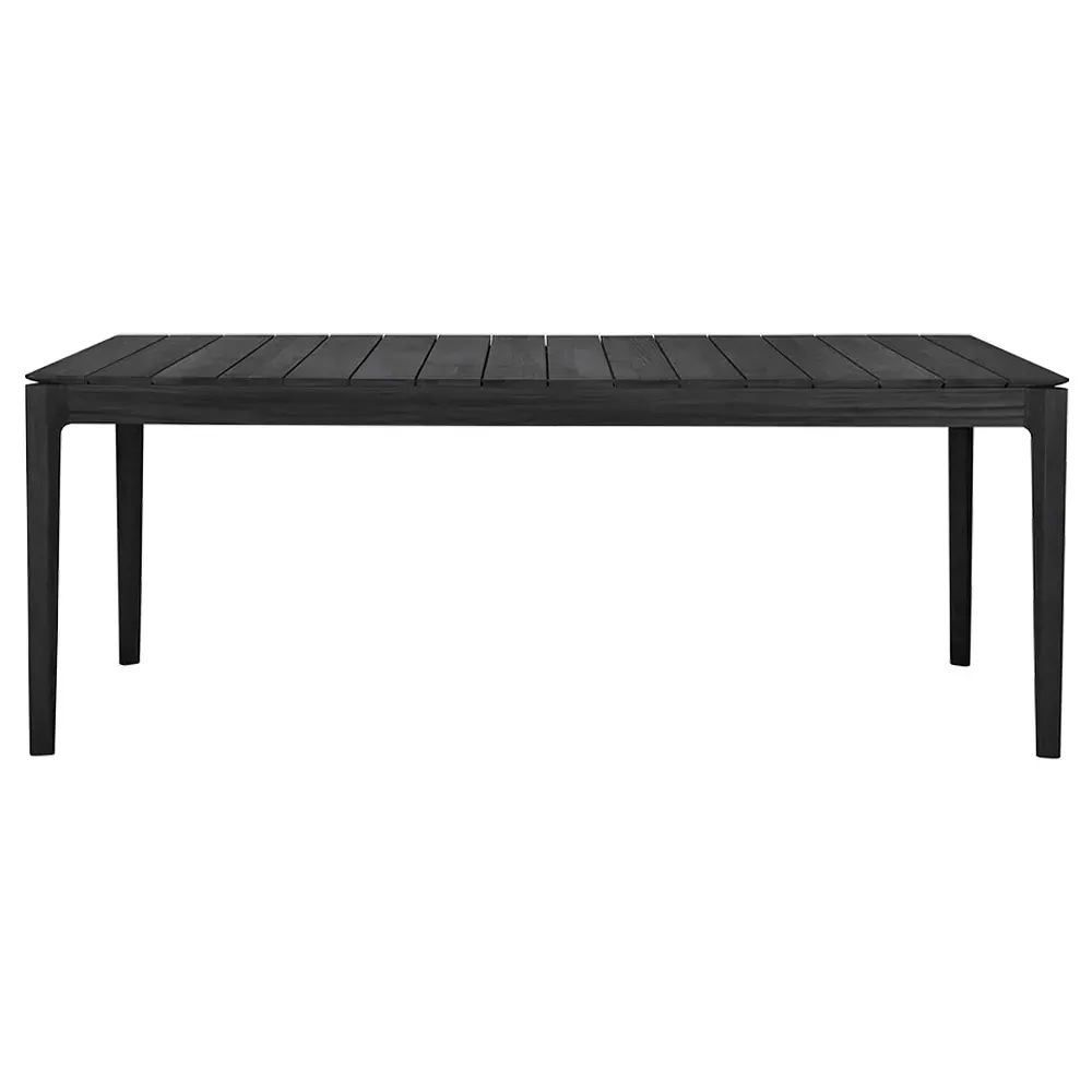 Ava Rectangular Outdoor Dining Table - Black, Teak