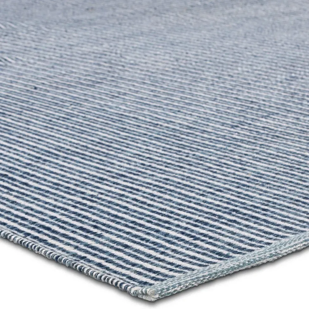 Avalyn Sample Striped Indoor Outdoor Rug - Blue, PET Yarn
