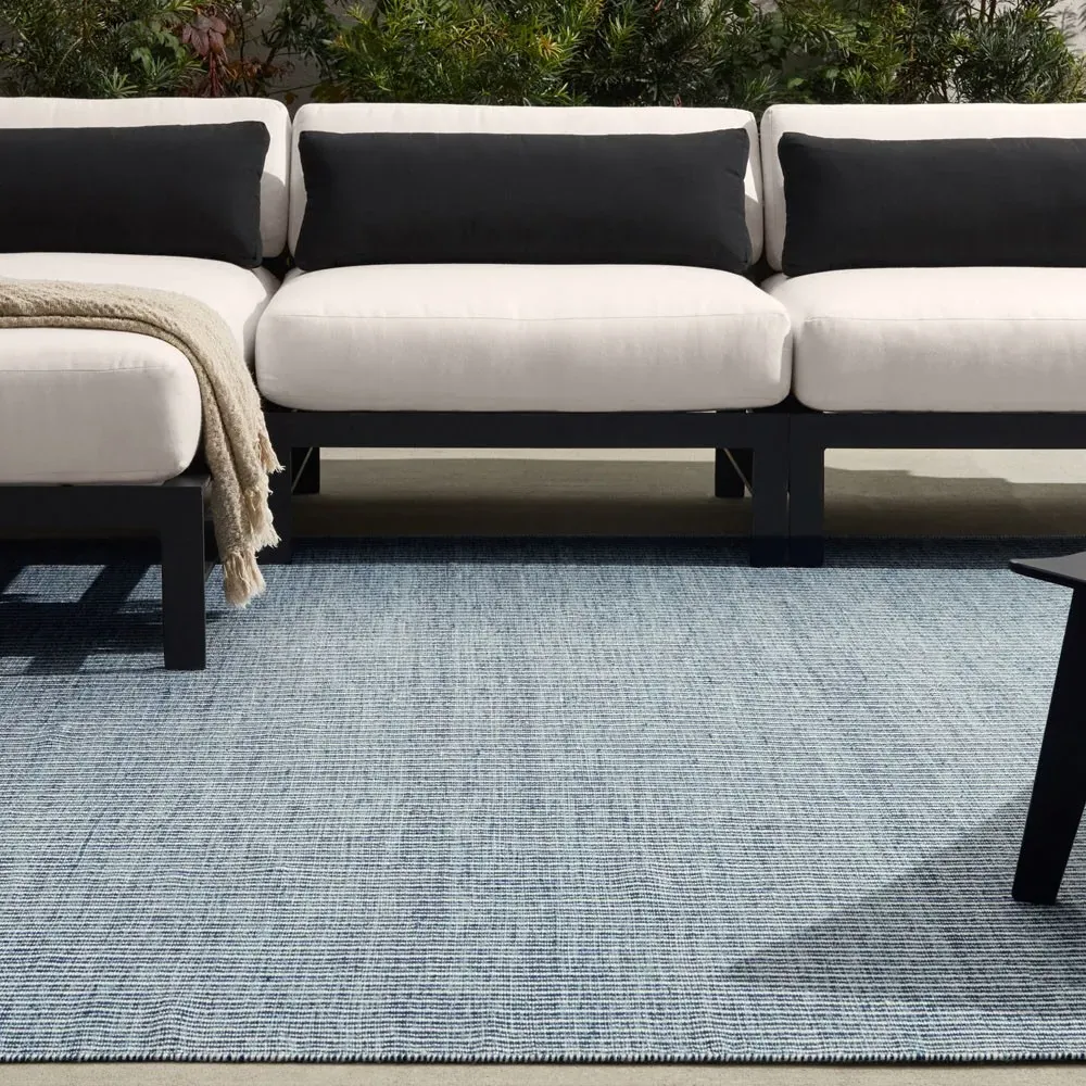Avalyn Striped Indoor Outdoor Rug - Blue, PET Yarn