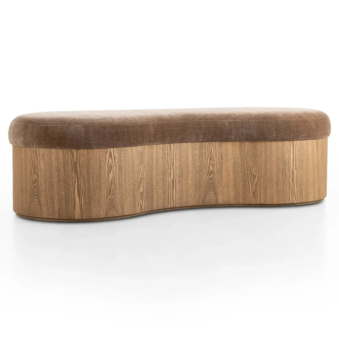 Aveline Bedroom Bench - Brown, Velvet
