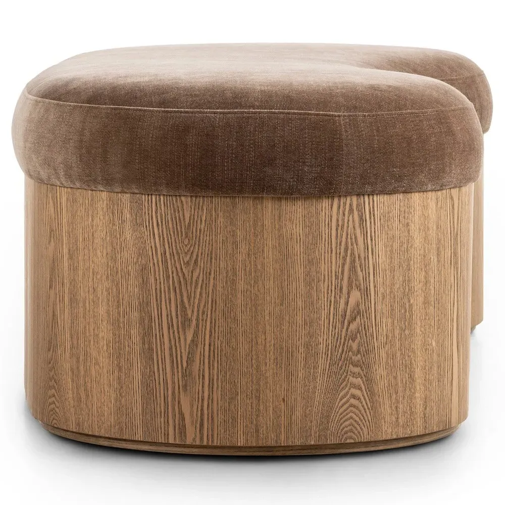 Aveline Bedroom Bench - Brown, Velvet