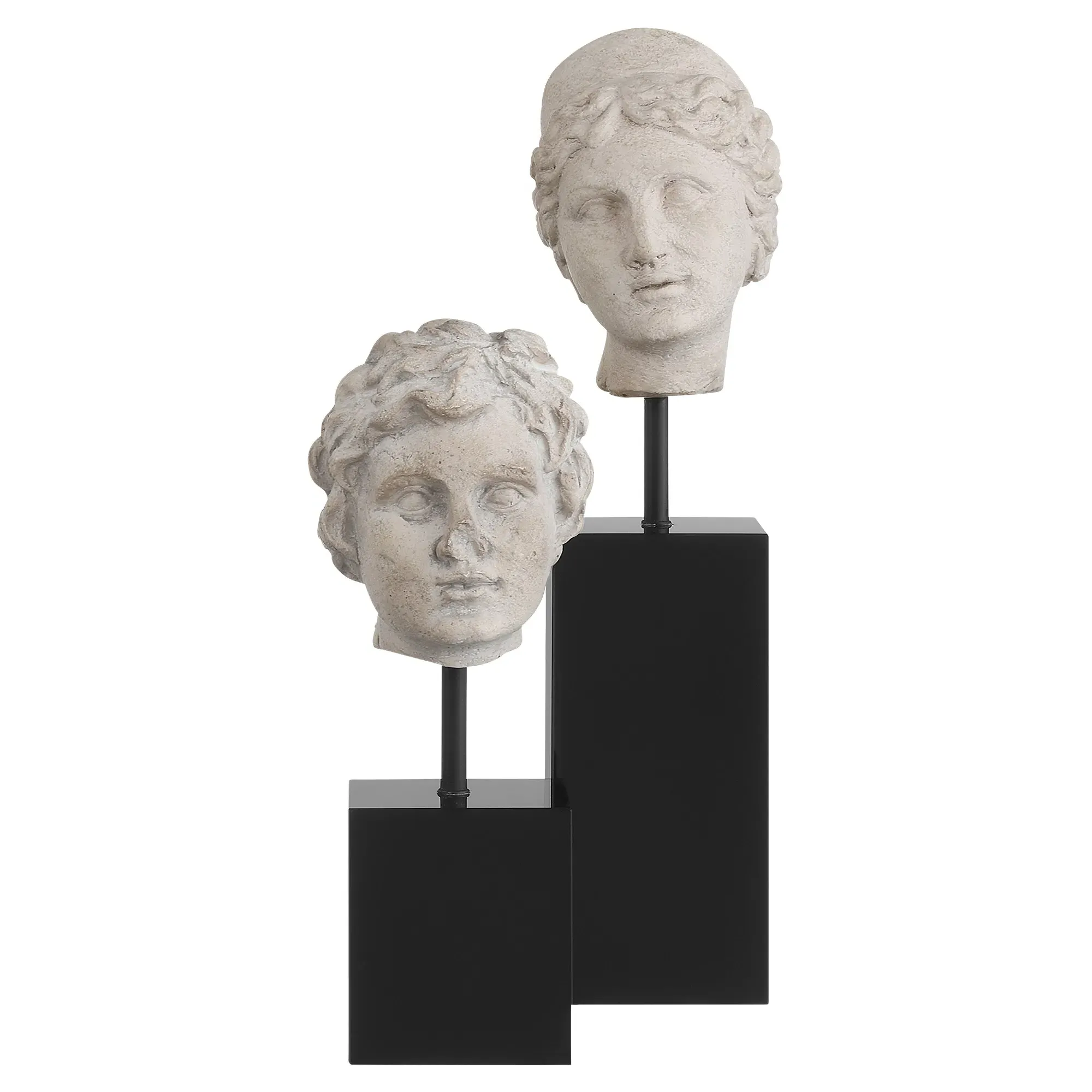 Aveline Venus Head Bust Sculpture Set of 2 - Grey, Composite