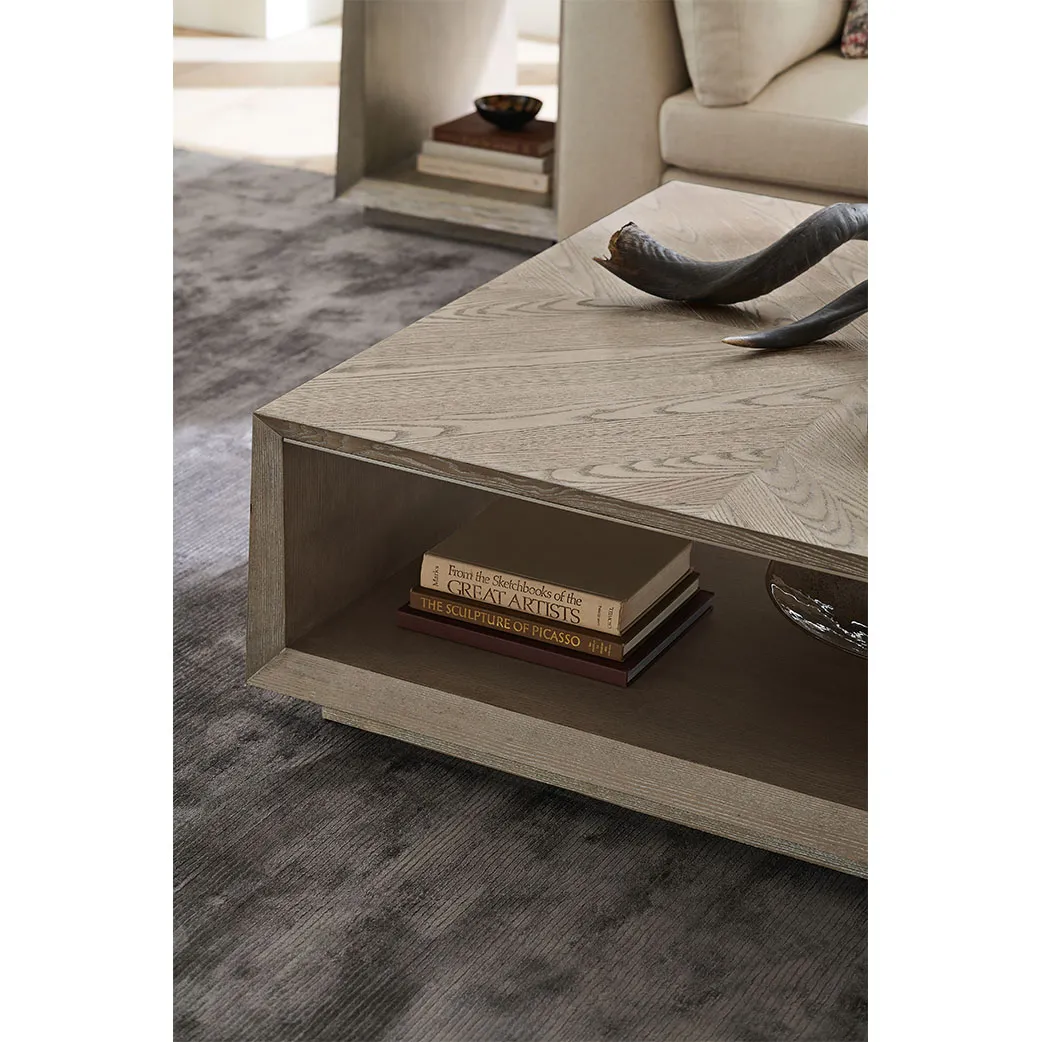 Avelora 2 Tier Square Coffee Table - Brown, Ash Wood