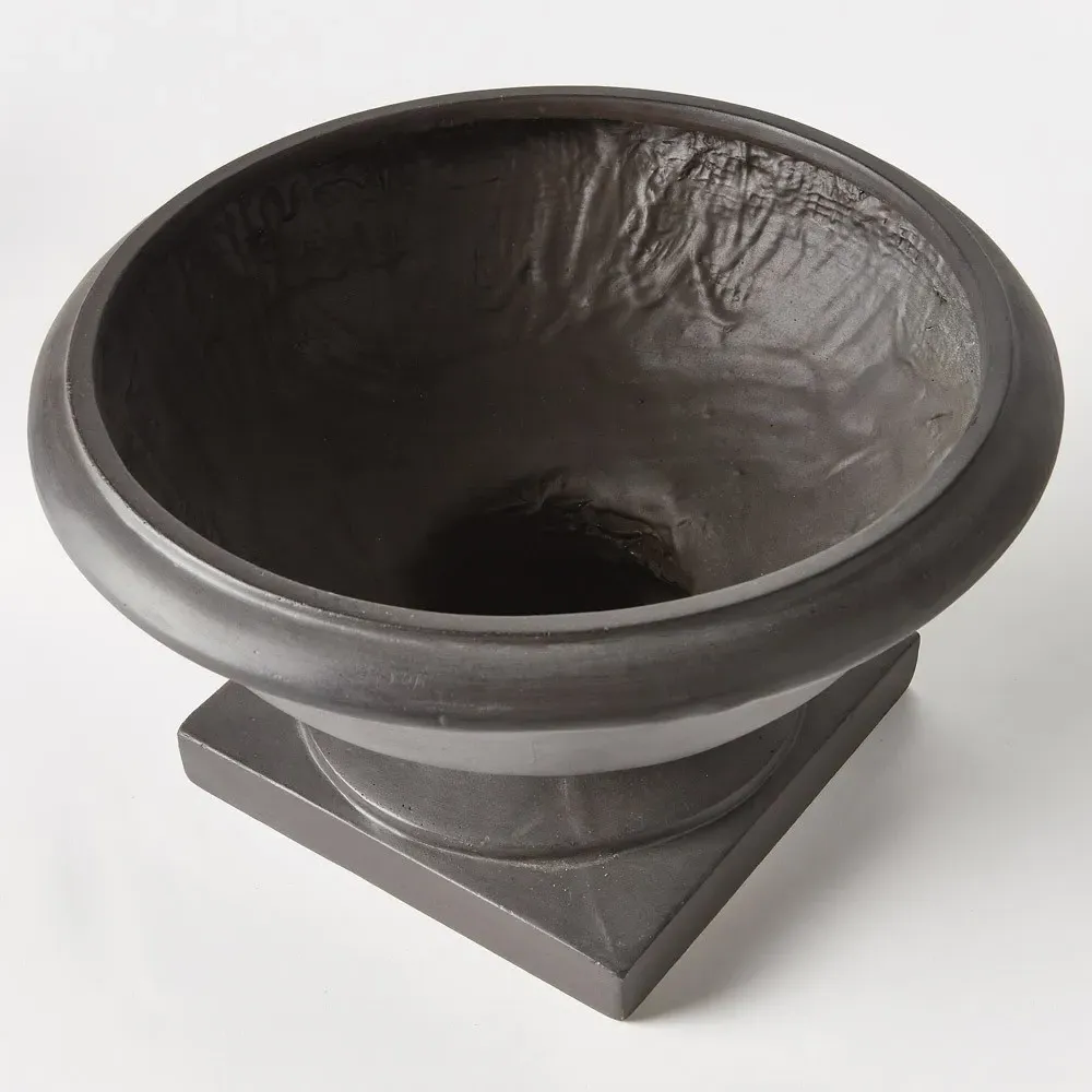 Avenlee Square Footed Outdoor Planter - Black, Concrete