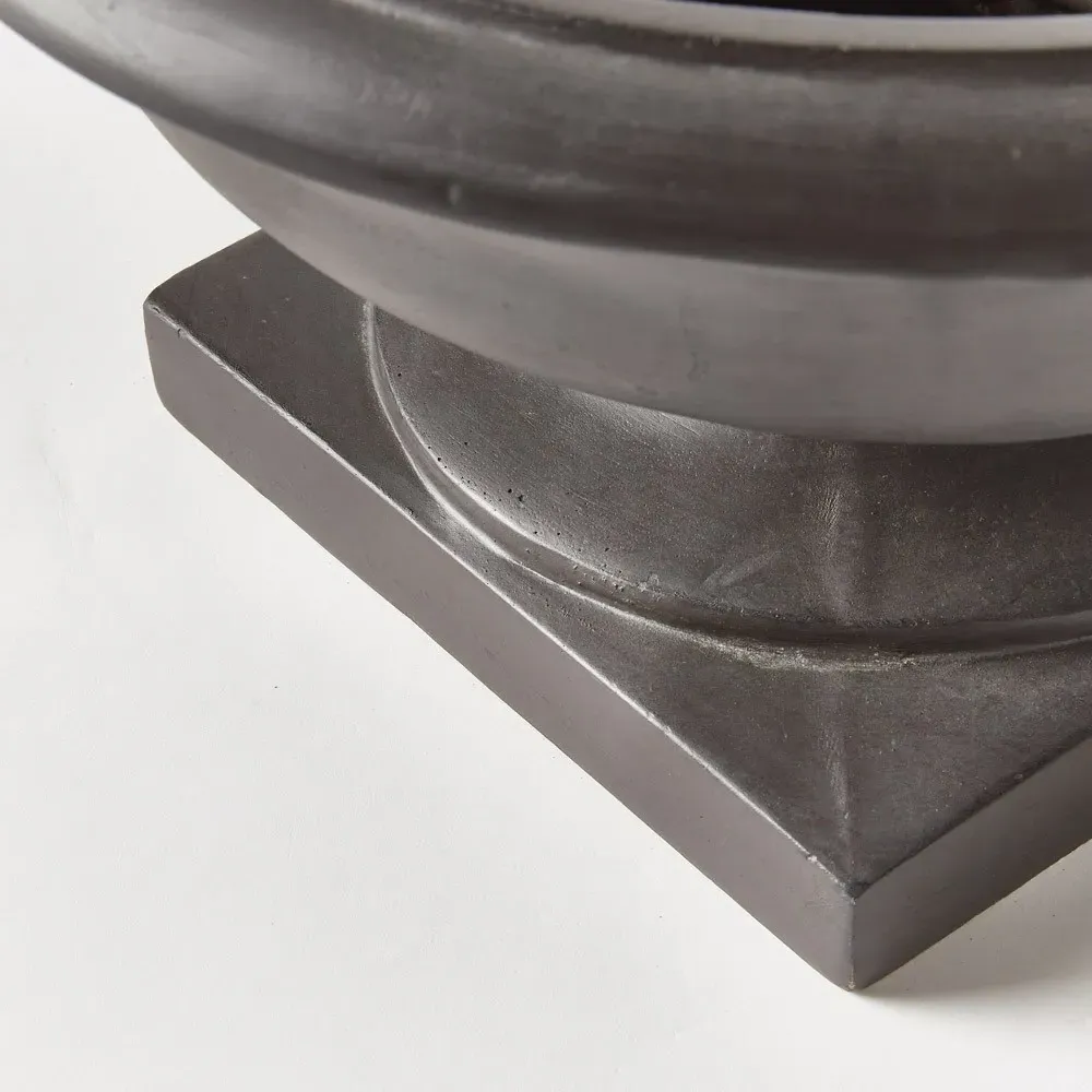 Avenlee Square Footed Outdoor Planter - Black, Concrete