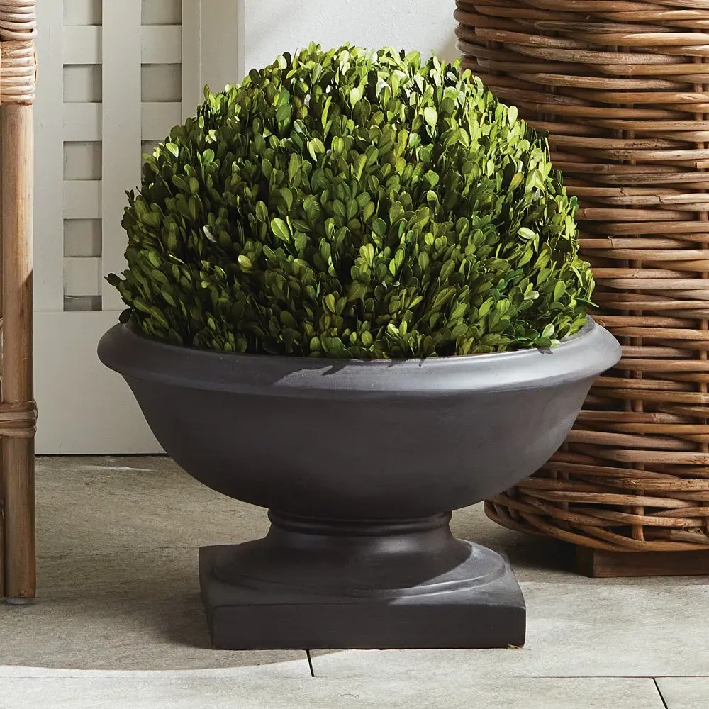 Avenlee Square Footed Outdoor Planter - Black, Concrete