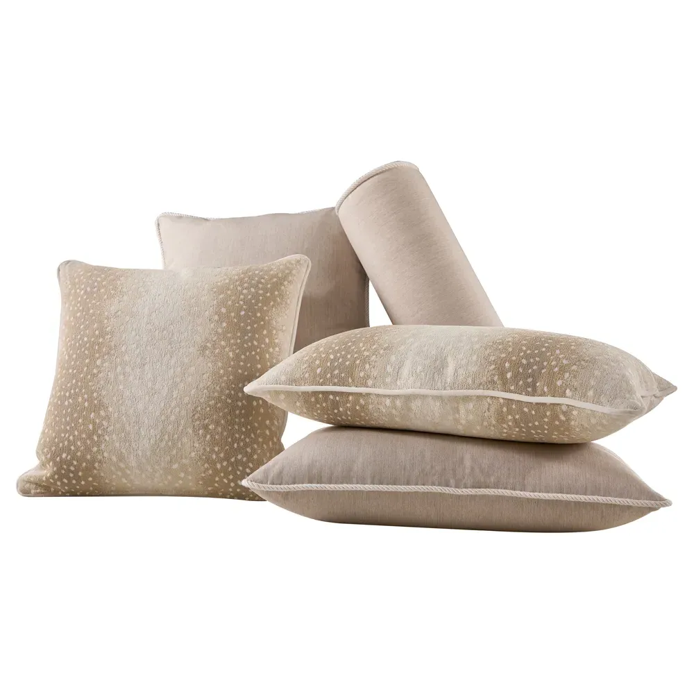 Averie Bolster Pillow Indoor Outdoor - Beige, Acrylic