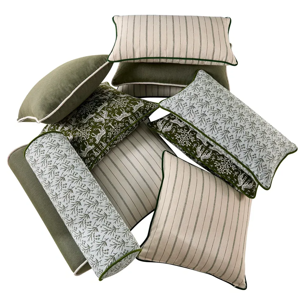 Averie Bolster Pillow Indoor Outdoor - Green, Sunbrella Acrylic