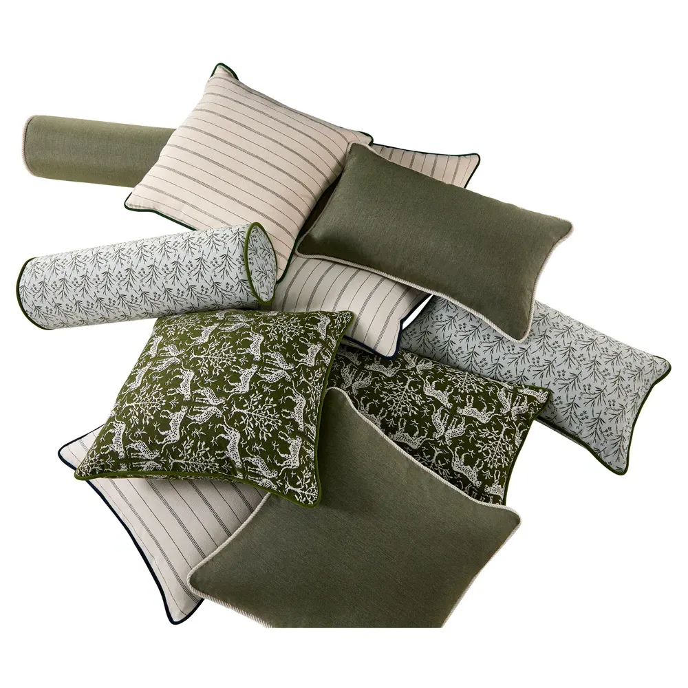 Averie Bolster Pillow Indoor Outdoor - Green, Sunbrella Acrylic